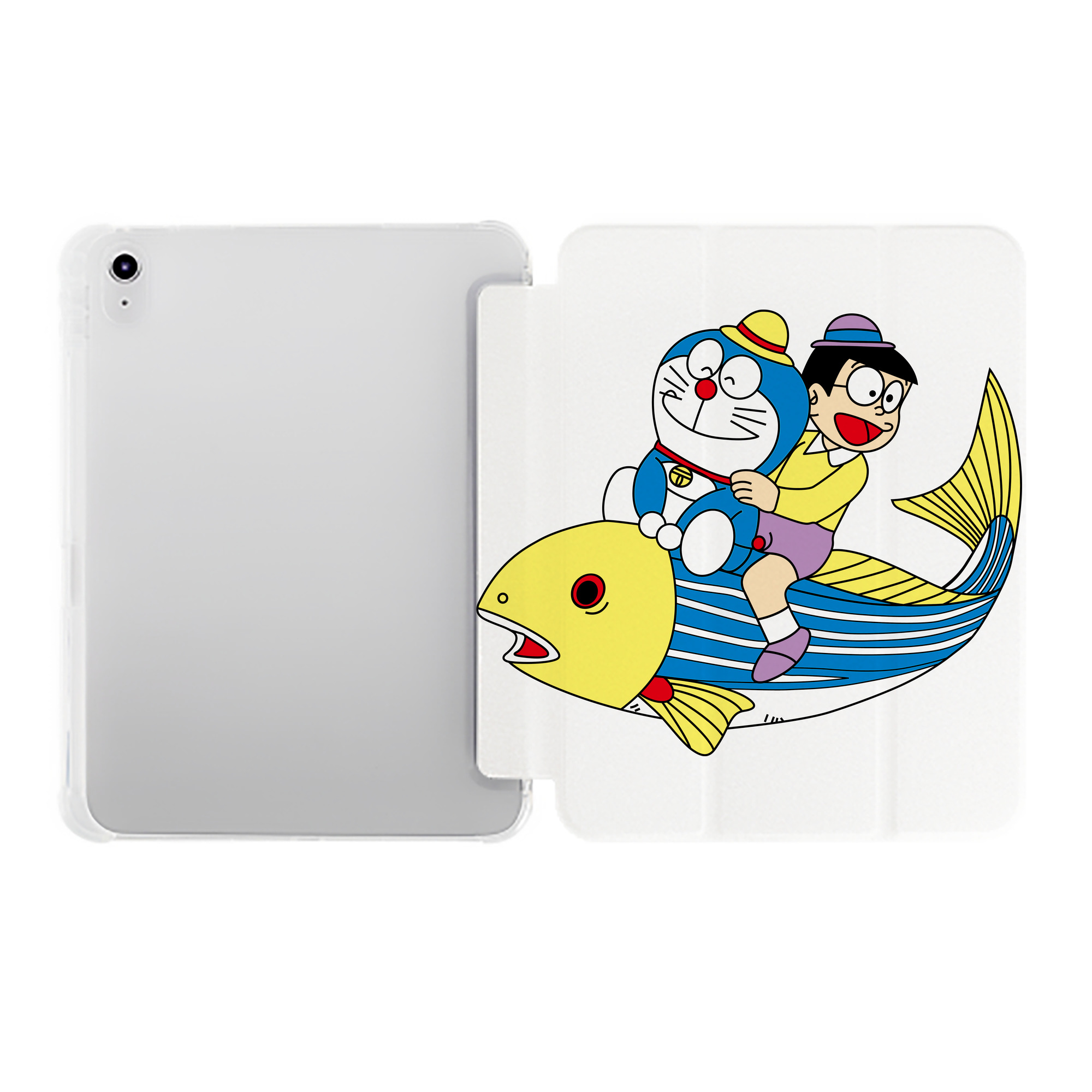 （画像用） ドラえもん 野比 のび太 Doraemon Nobita Nobi IPad ケース ペン収納付き 三つ折りスタンド PUレザー×シリコン 対応機種9.5/10.5/10.9インチ